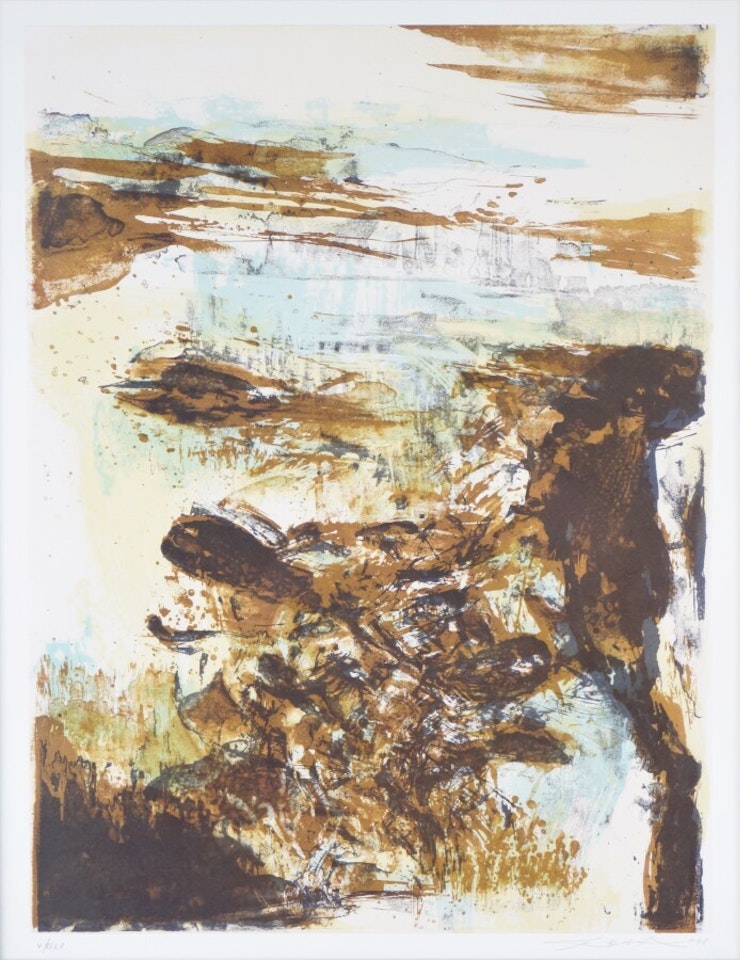 "Blue and brown composition" by Zao Wou-Ki
