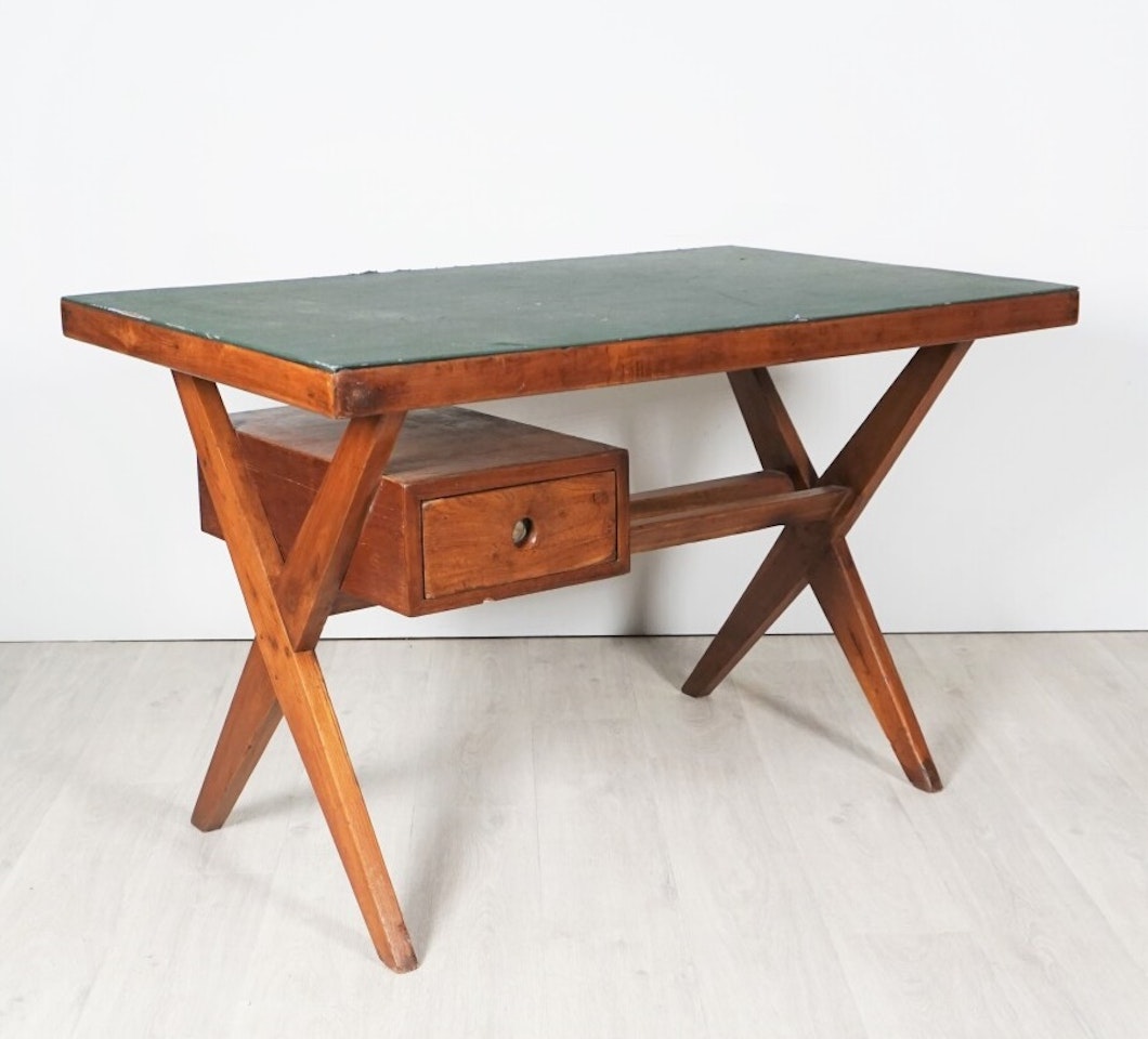 Teak desk with one side drawer by Pierre Jeanneret