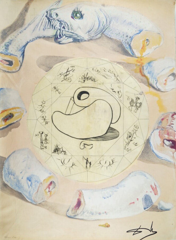 "L"ouroboros", illustration for the Alchemy of the Philosophers by Salvador Dali