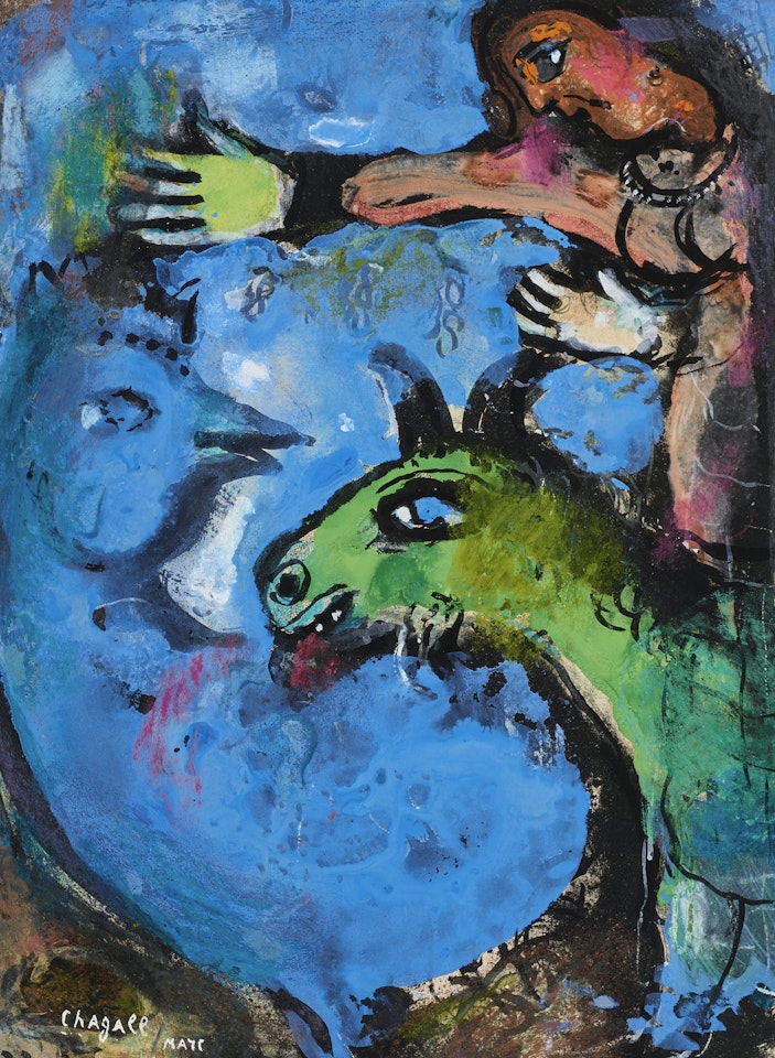 Autour de la main verte by Marc Chagall