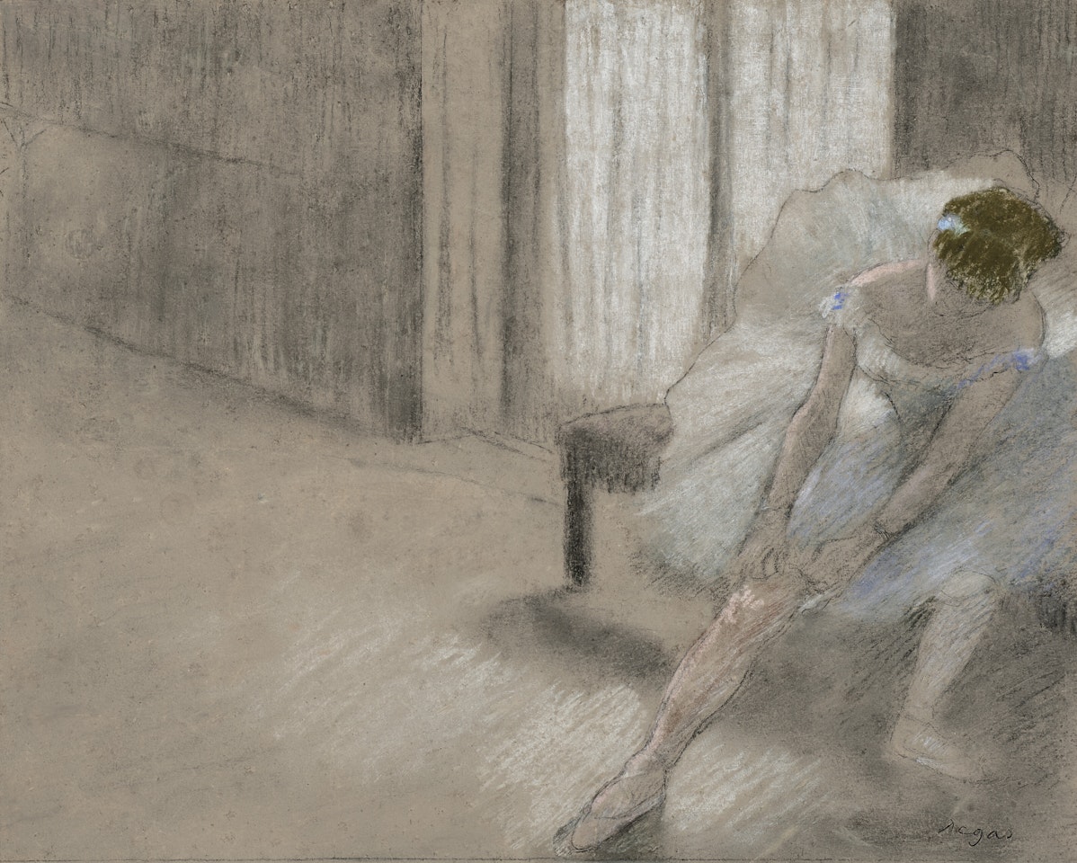 Danseuse tirant son maillot (La Précaution) by Edgar Degas