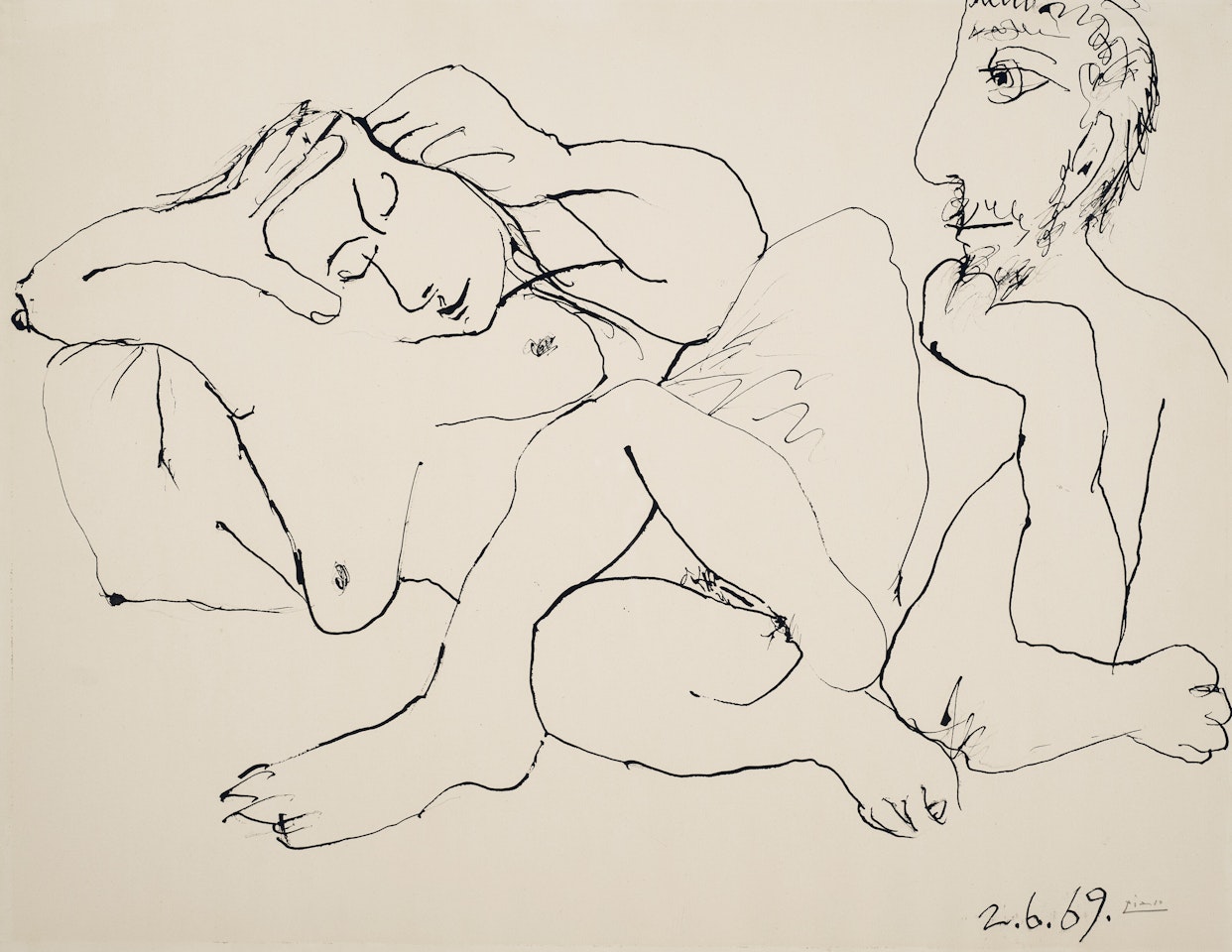 Homme et femme nus by Pablo Picasso