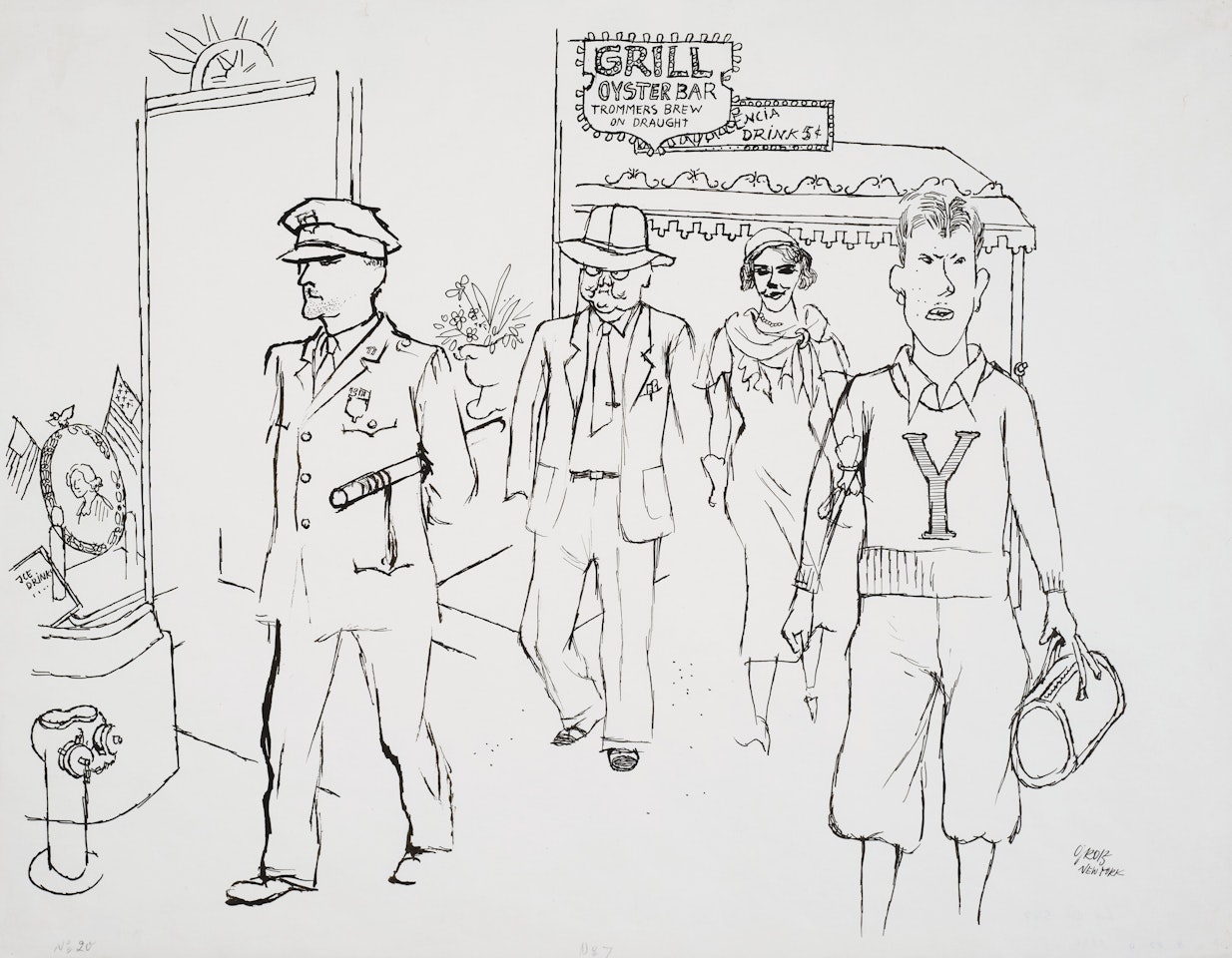 Grill-Oyster Bar, New York by George Grosz