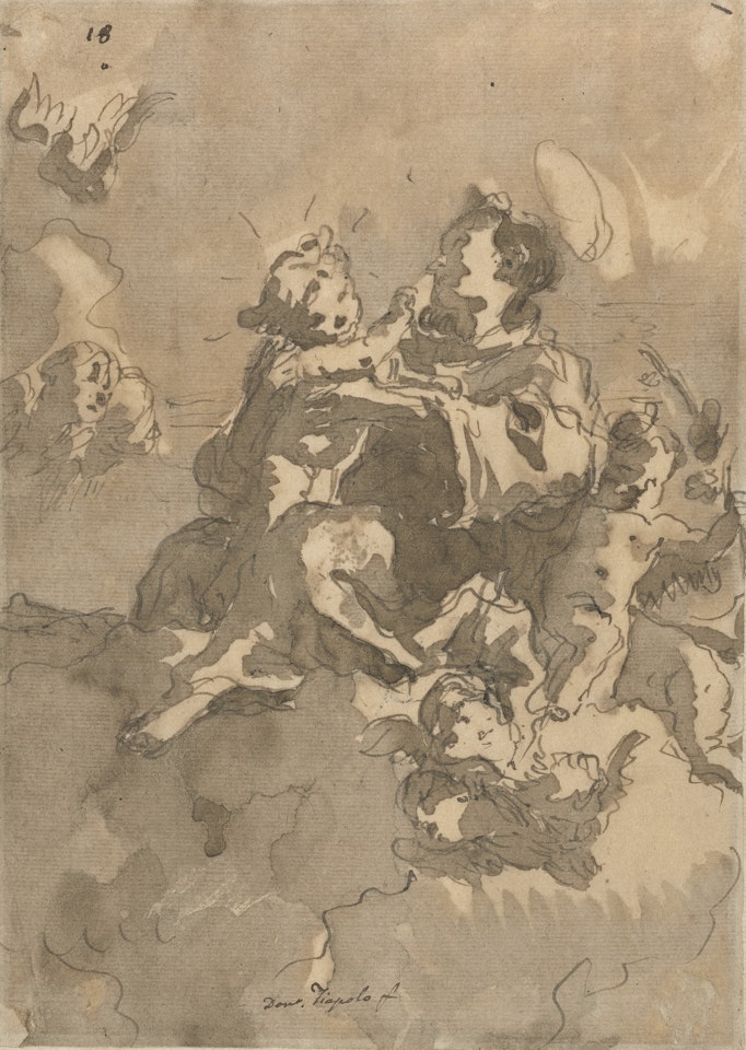 Saint Antoine et l"Enfant Jésus entourés de putti by Giovanni Domenico Tiepolo