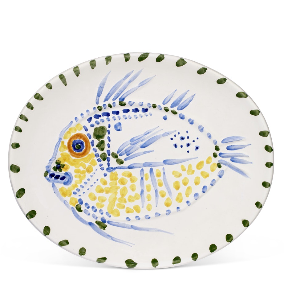 Poisson fond blanc (A.R. 168) by Pablo Picasso