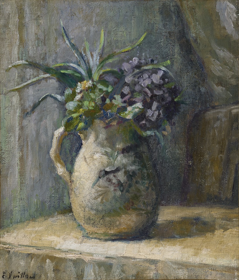Bouquet de violettes et jonquilles dans un pichet by Édouard Vuillard