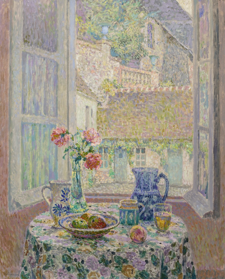 La table sur la cour by Henri Le Sidaner