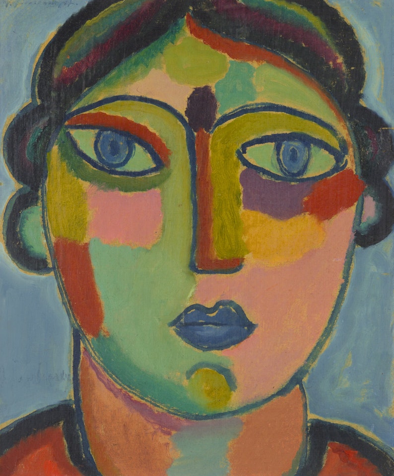 Mystischer Kopf: Blauer Mund by Alexej von Jawlensky