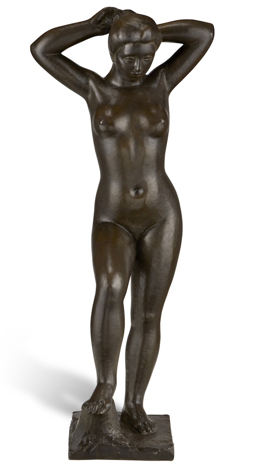 Nu debout se coiffant (Baigneuse aux bras levés) by Aristide Maillol