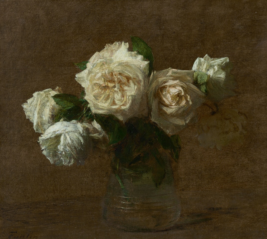 Six roses by Henri Fantin-Latour