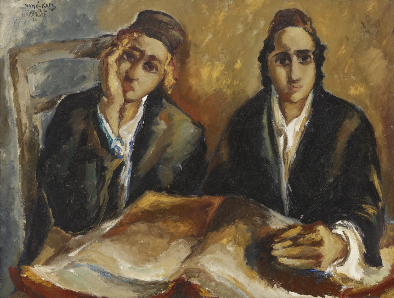Deux étudiants by Emmanuel Mané-Katz