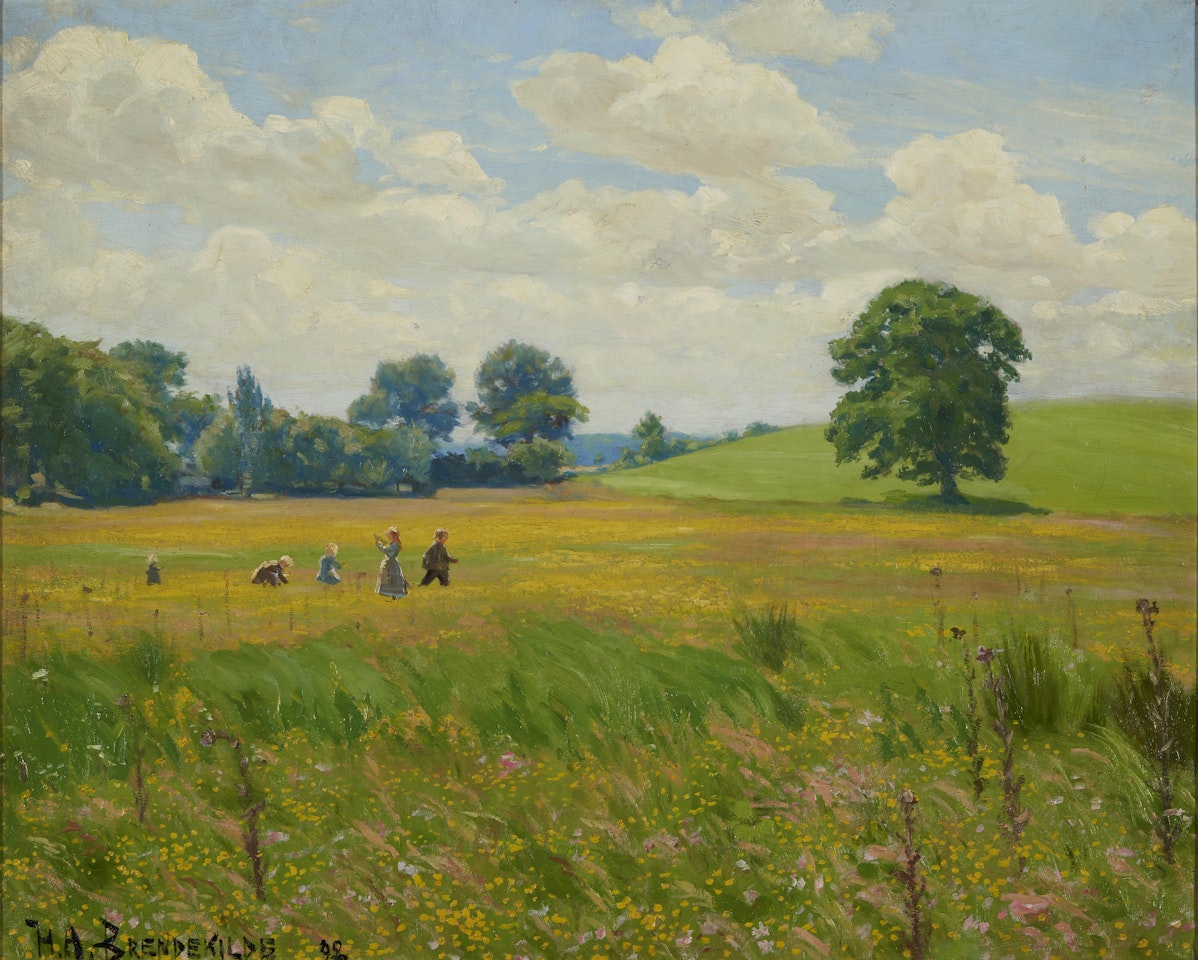 A Summer Meadow with Young Children by Hans Andersen Brendekilde
