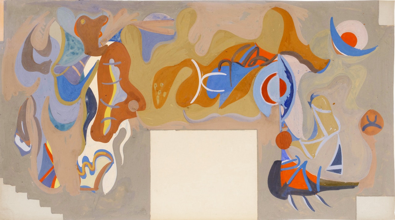 Drawing for Ben Marden"s Riviera Murals by Arshile Gorky