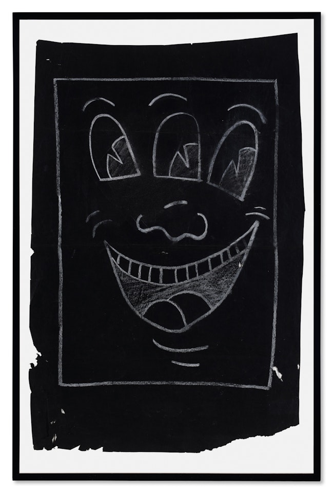 Art in Transit: 31 Subway Drawings; Untitled (Three-Eyed Smiley Face) by Keith Haring