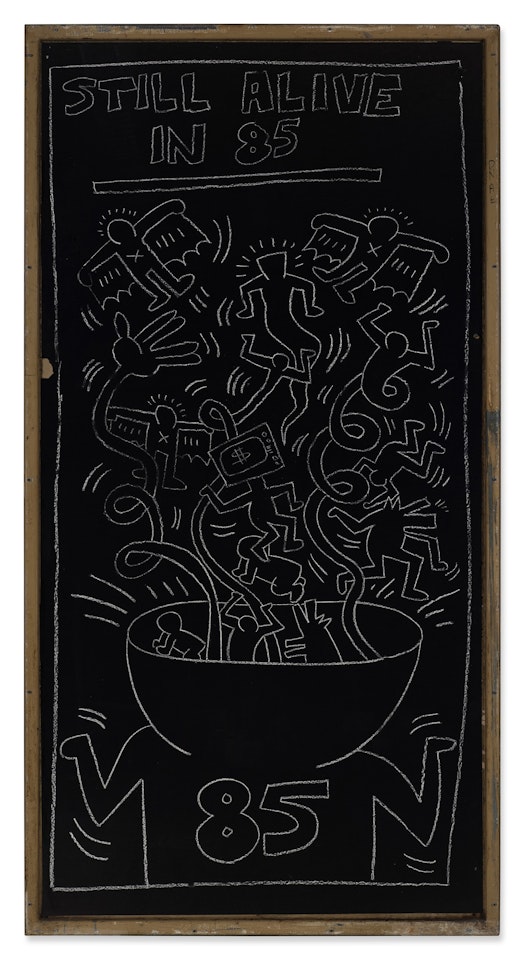 Art in Transit: 31 Subway Drawings; Untitled (Still Alive in "85) by Keith Haring