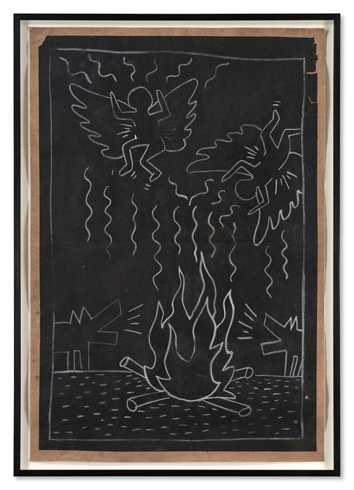 Untitled (Two Angels and Barking Dogs) by Keith Haring