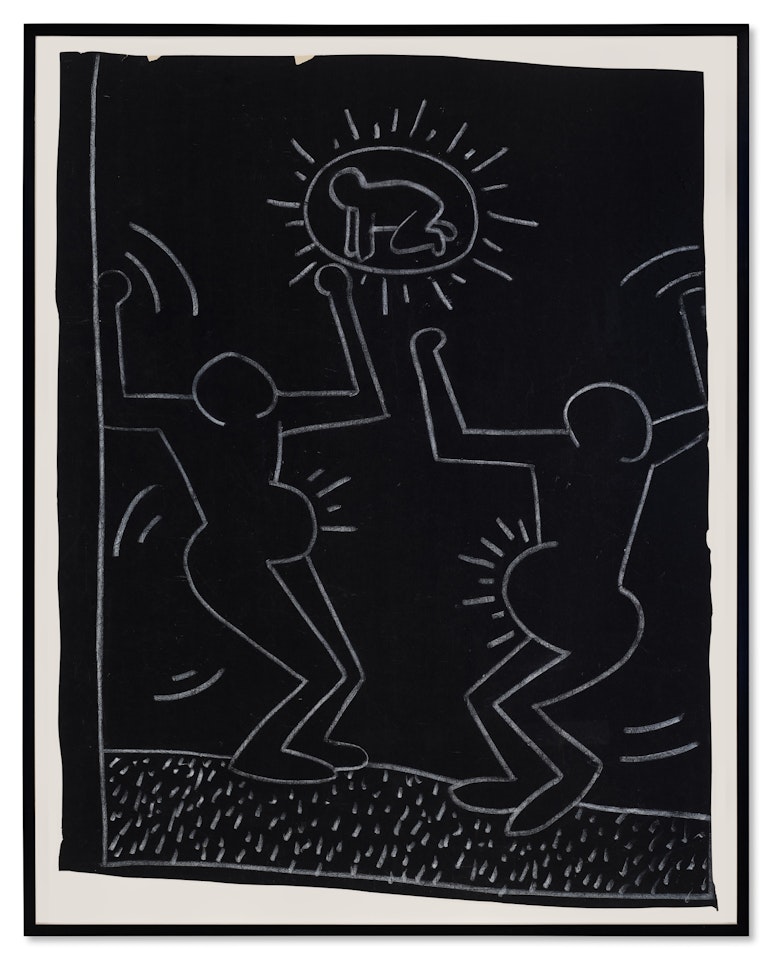 Untitled (Two Pregnant Figures and Radiant Baby) by Keith Haring