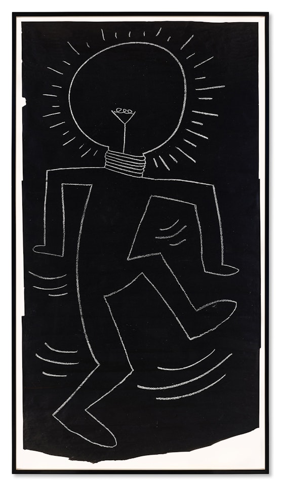 Art in Transit: 31 Subway Drawings; Untitled (Lightbulb Head) by Keith Haring