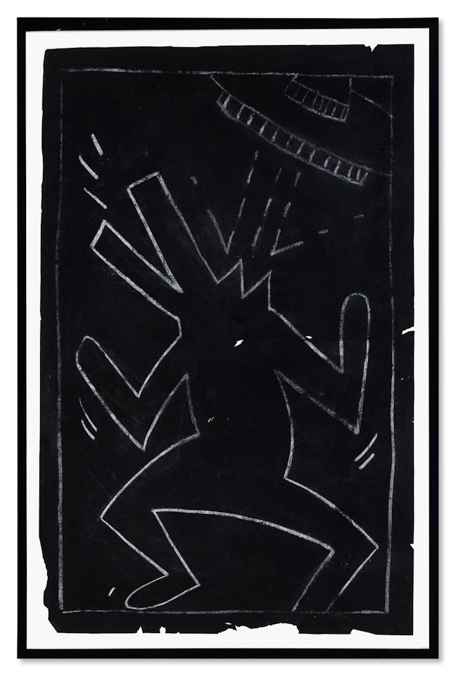 Art in Transit: 31 Subway Drawings; Untitled (Anubis and Flying Saucer) by Keith Haring