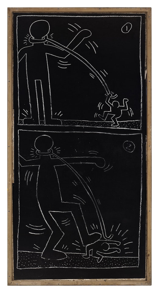 Art in Transit: 31 Subway Drawings; Untitled (Giant Figure with Rope) by Keith Haring