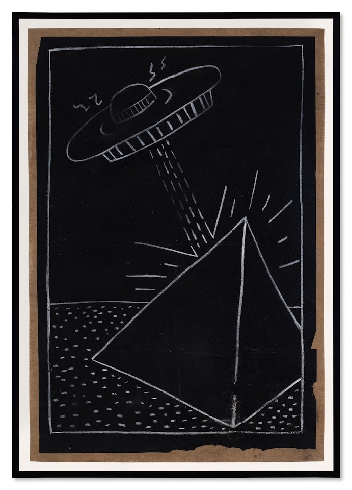 Untitled (Pyramid and Flying Saucer) by Keith Haring