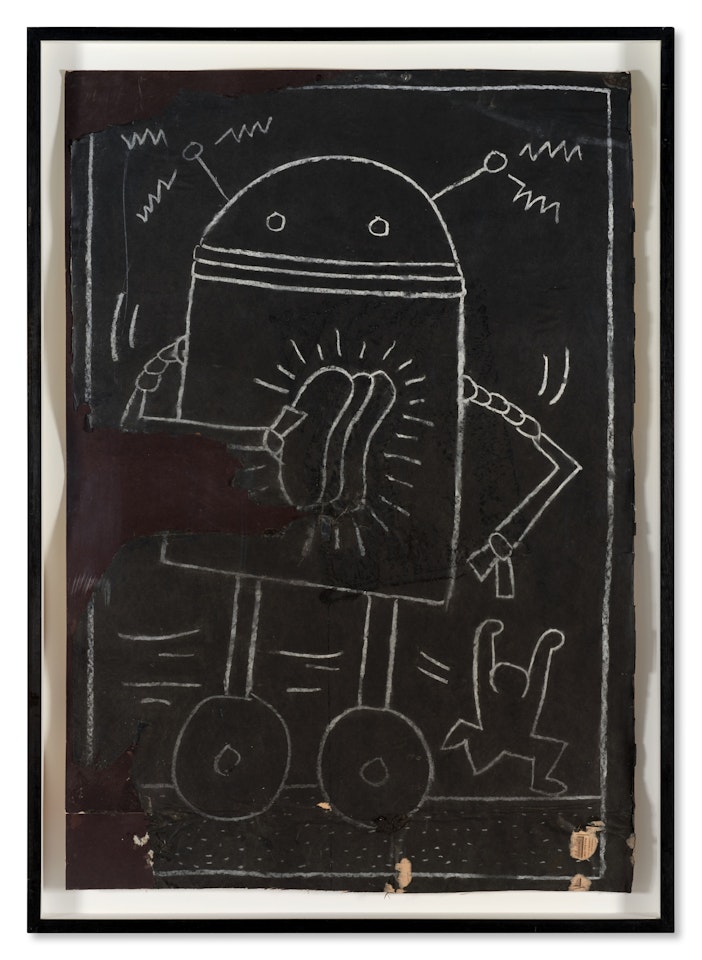 Untitled (Robot with Hotdog) by Keith Haring