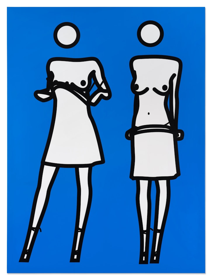 Woman Taking Off Summer Dress in Two Stages 4 by Julian Opie