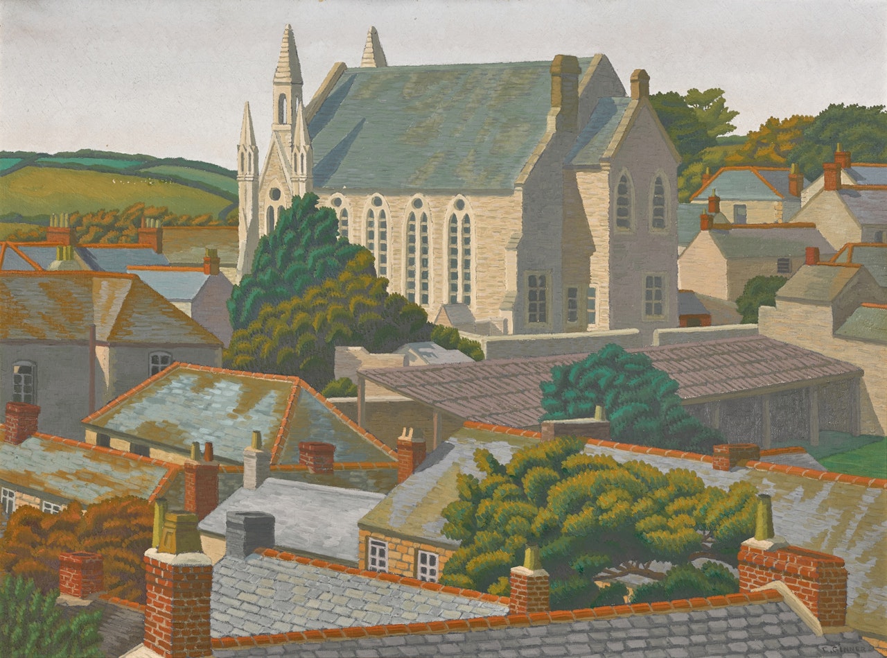 Roofs of Porthleven by Charles Ginner