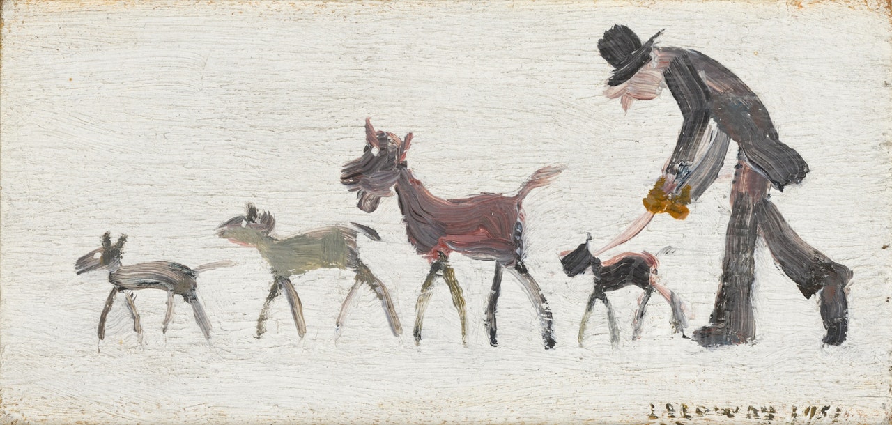 Man Walking Dogs by Laurence Stephen Lowry