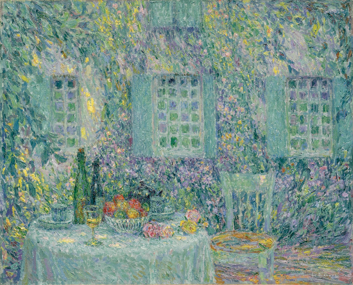 La Table, soleil dans les feuilles, Gerberoy by Henri Le Sidaner