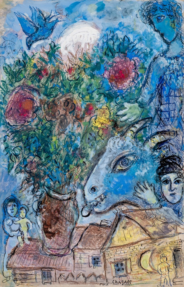 Le Bouquet sur le toit by Marc Chagall