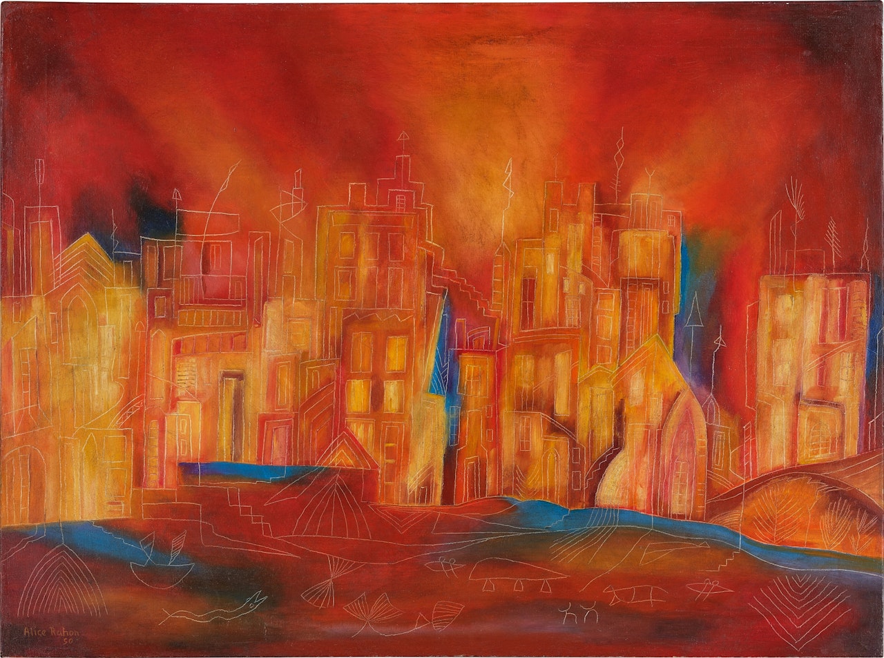 La Ville rouge by Alice Rahon
