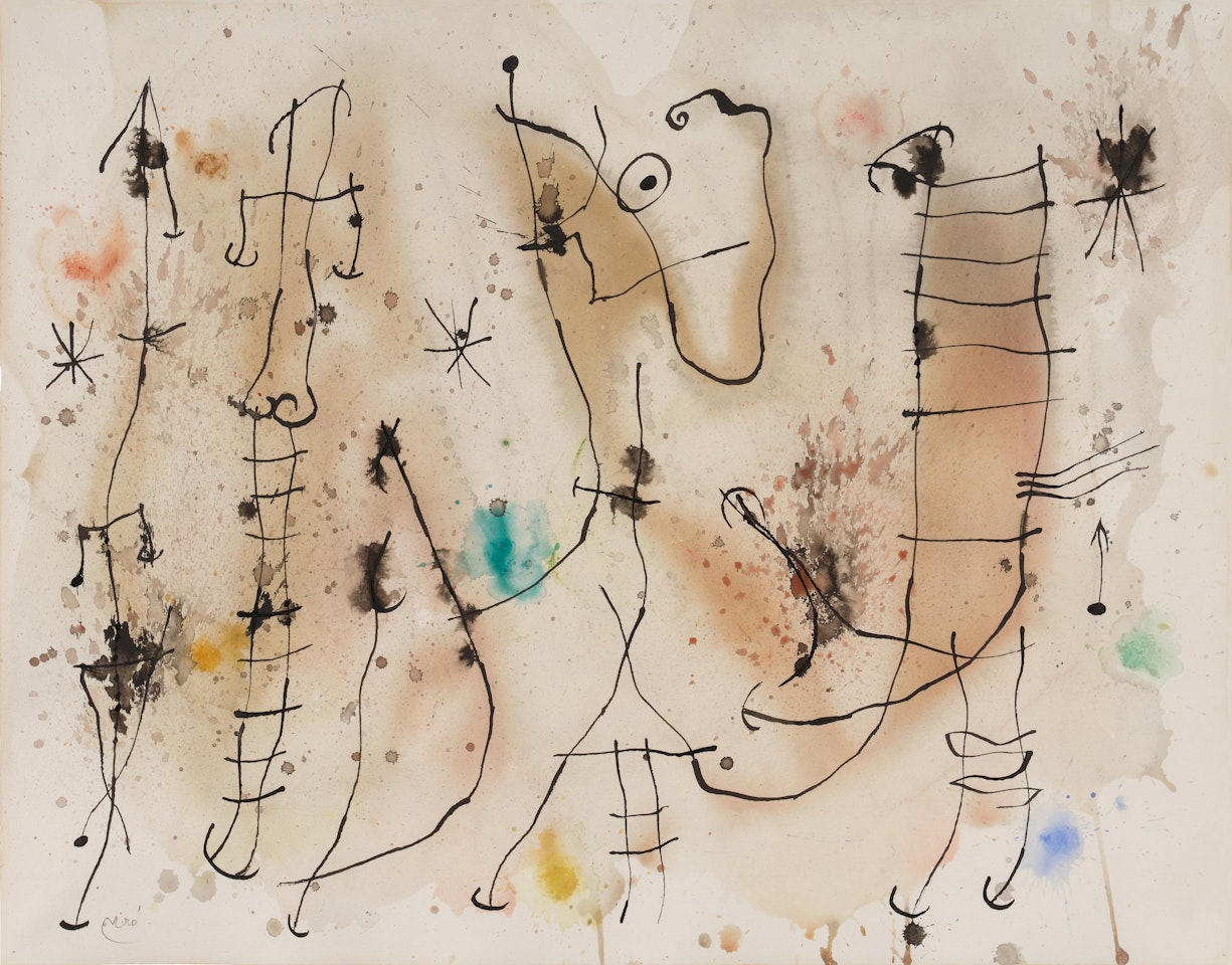 Personnages dans la nuit by Joan Miró