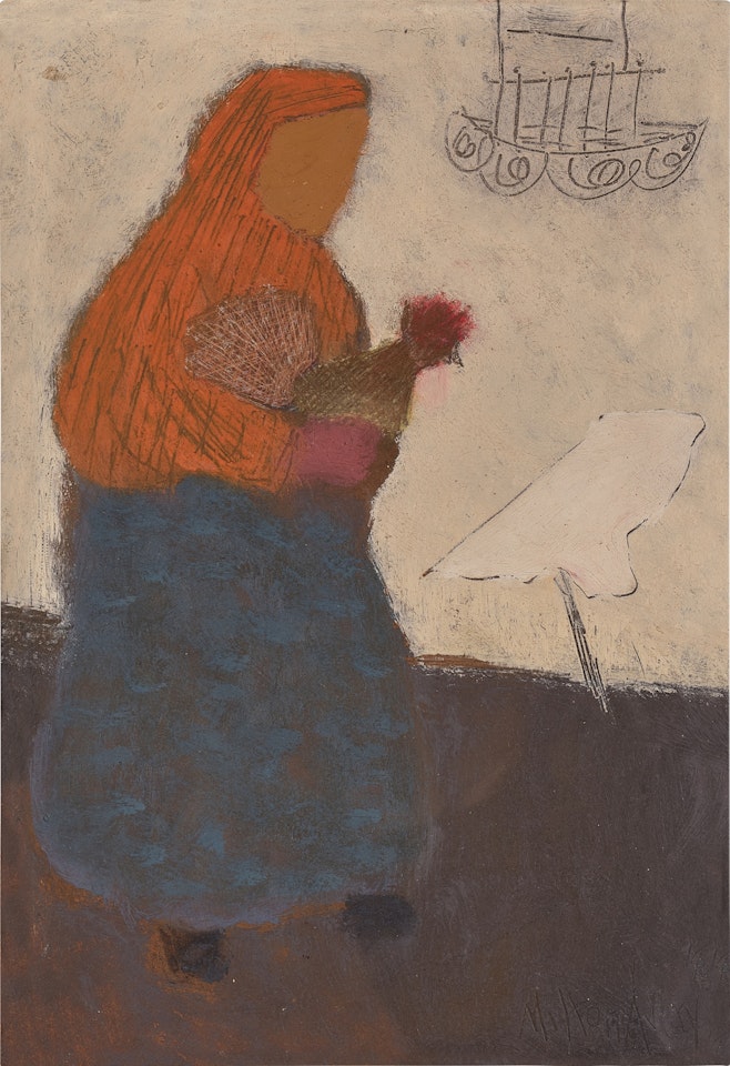 Mexican Woman with Chicken (Chicken Vendor) by Milton Avery