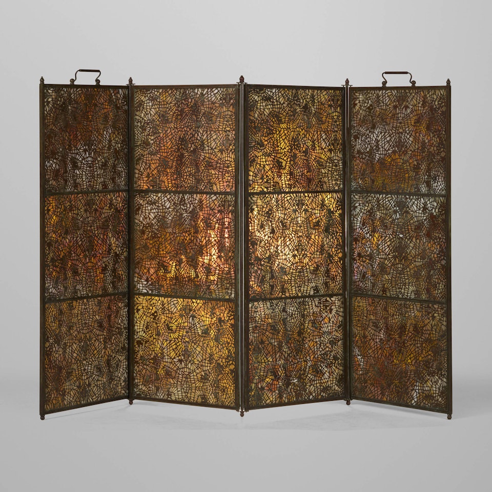 Rare Pine Needle firescreen by Tiffany Studios