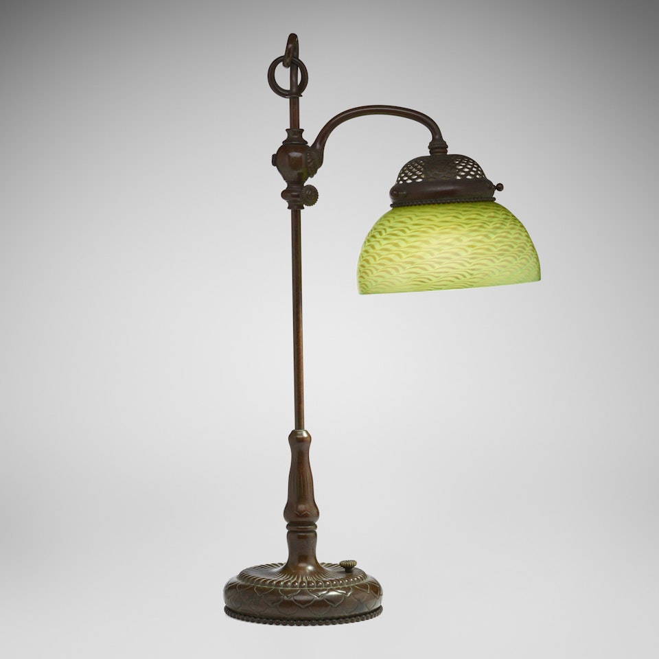 Damascene desk lamp by Tiffany Studios
