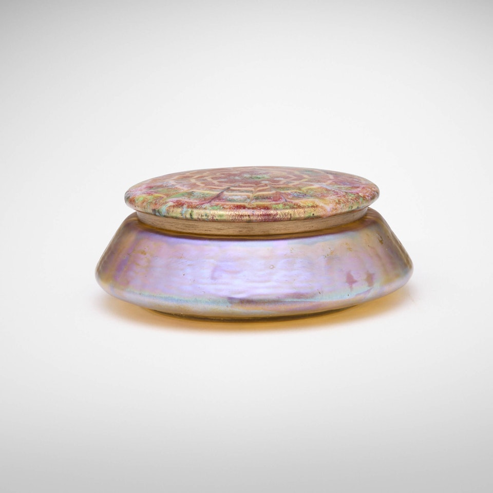 Decorated lidded vessel by Tiffany Studios