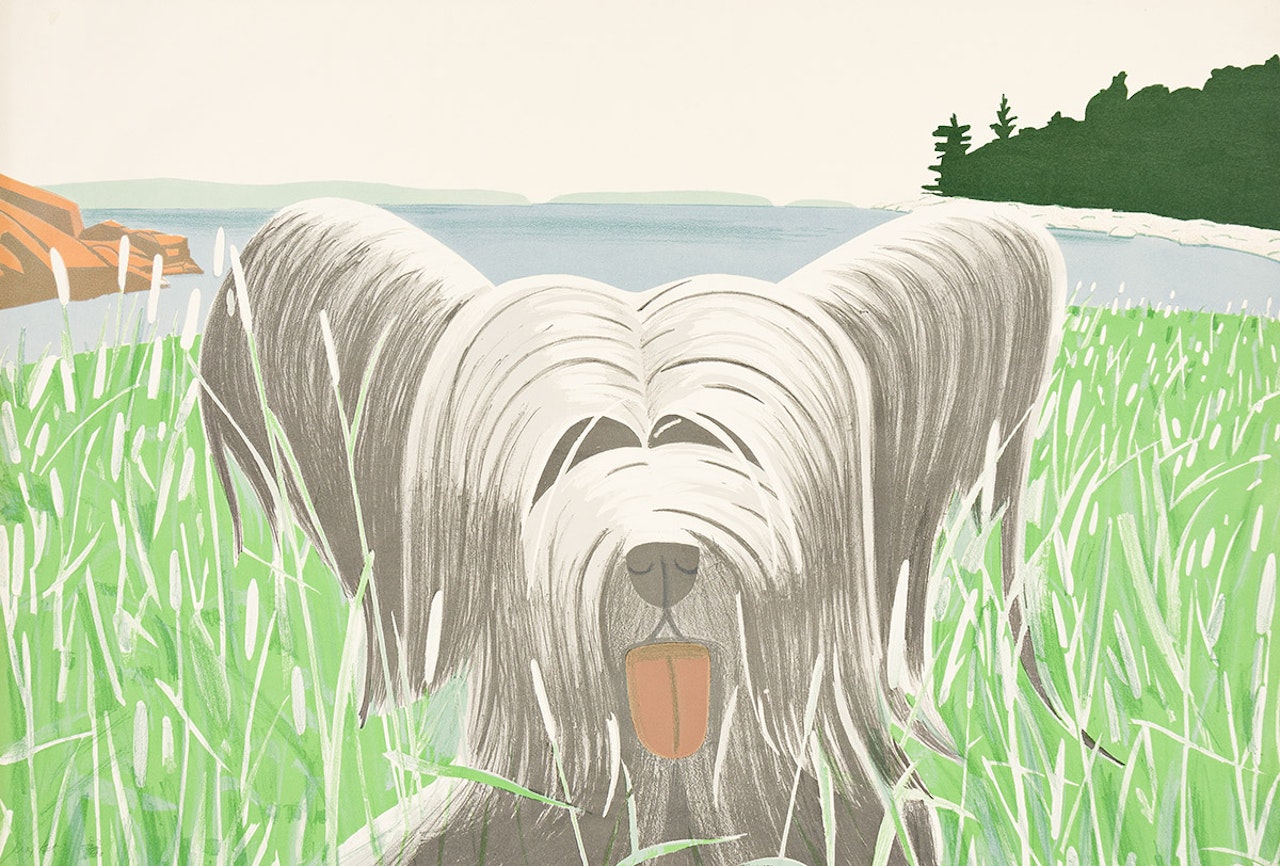 Dog at Duck Trap . by Alex Katz