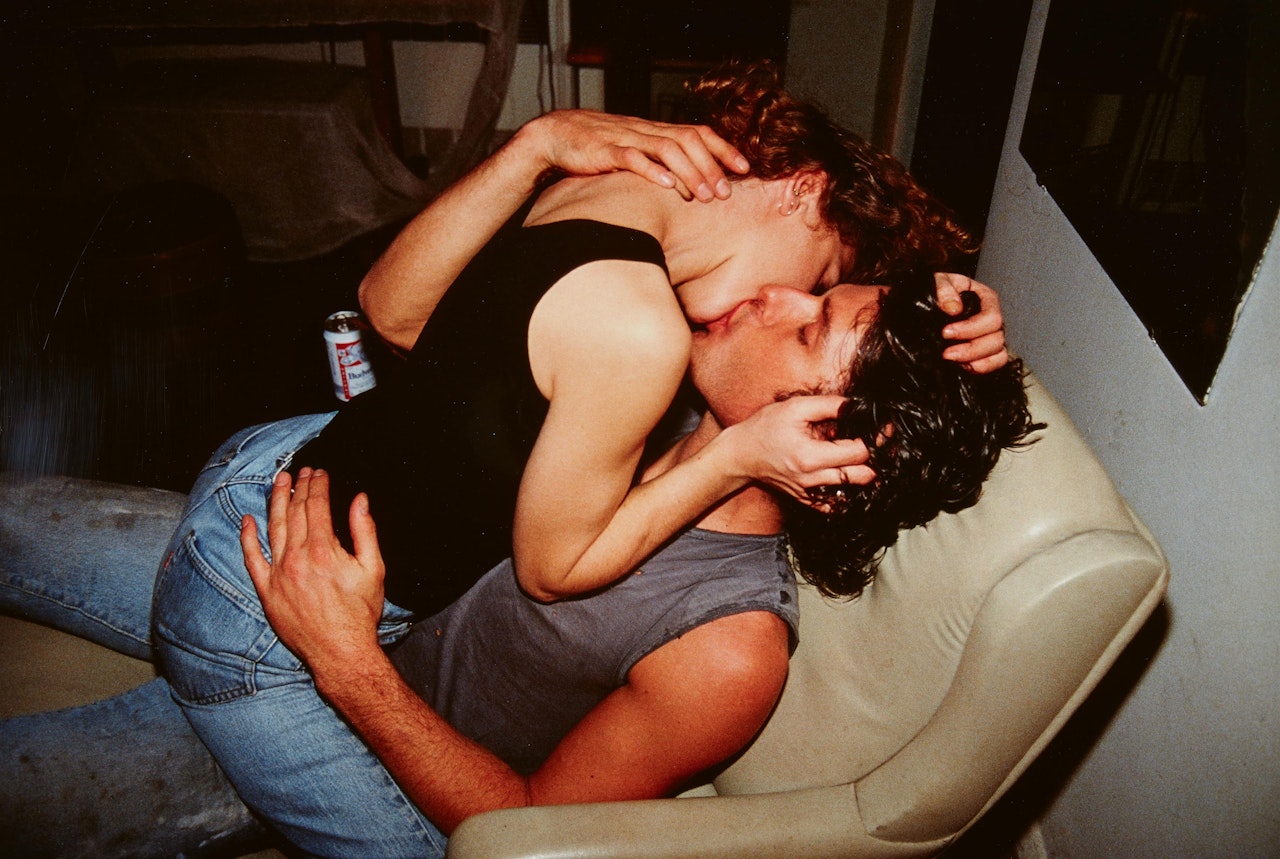 Risé and Monty kissing, New York City by Nan Goldin