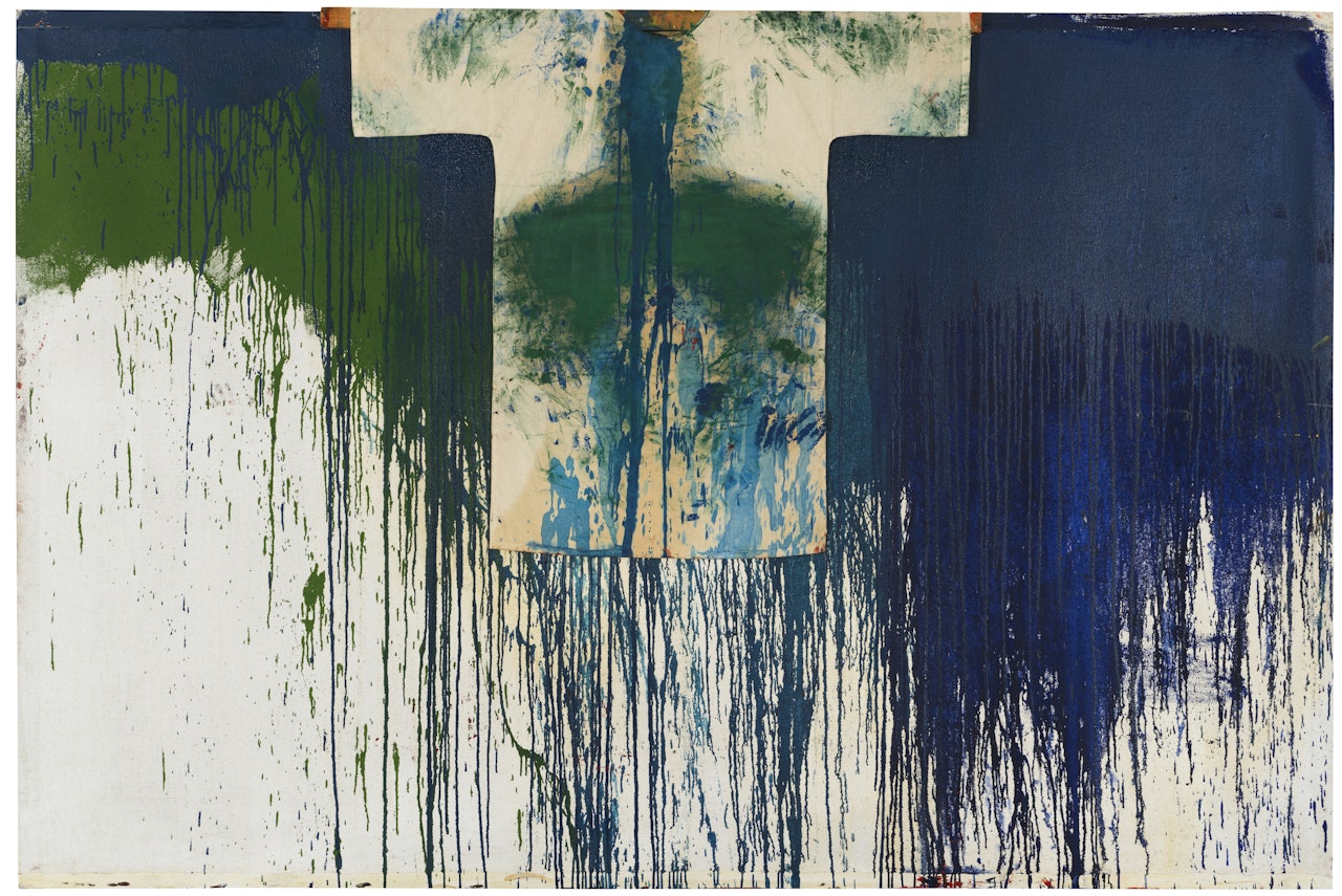 Schüttbild mit Malhemd by Hermann Nitsch