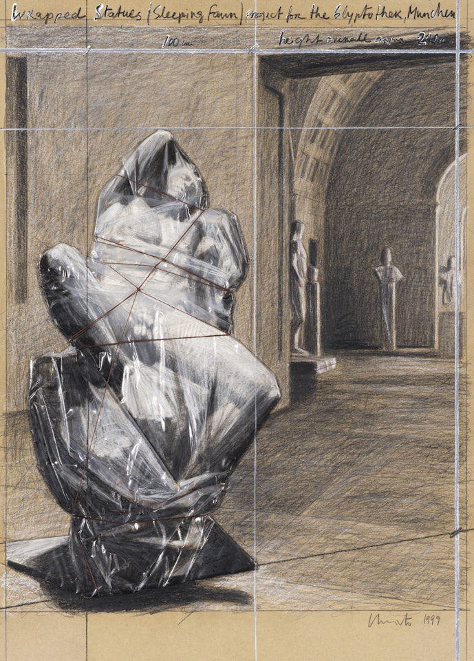 Wrapped Statues (Sleeping Fawn) Project for the Glyptothek, Munich by Christo
