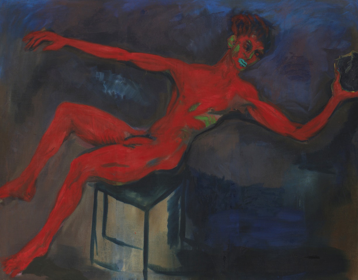Roter Steinwerfer by Rainer Fetting