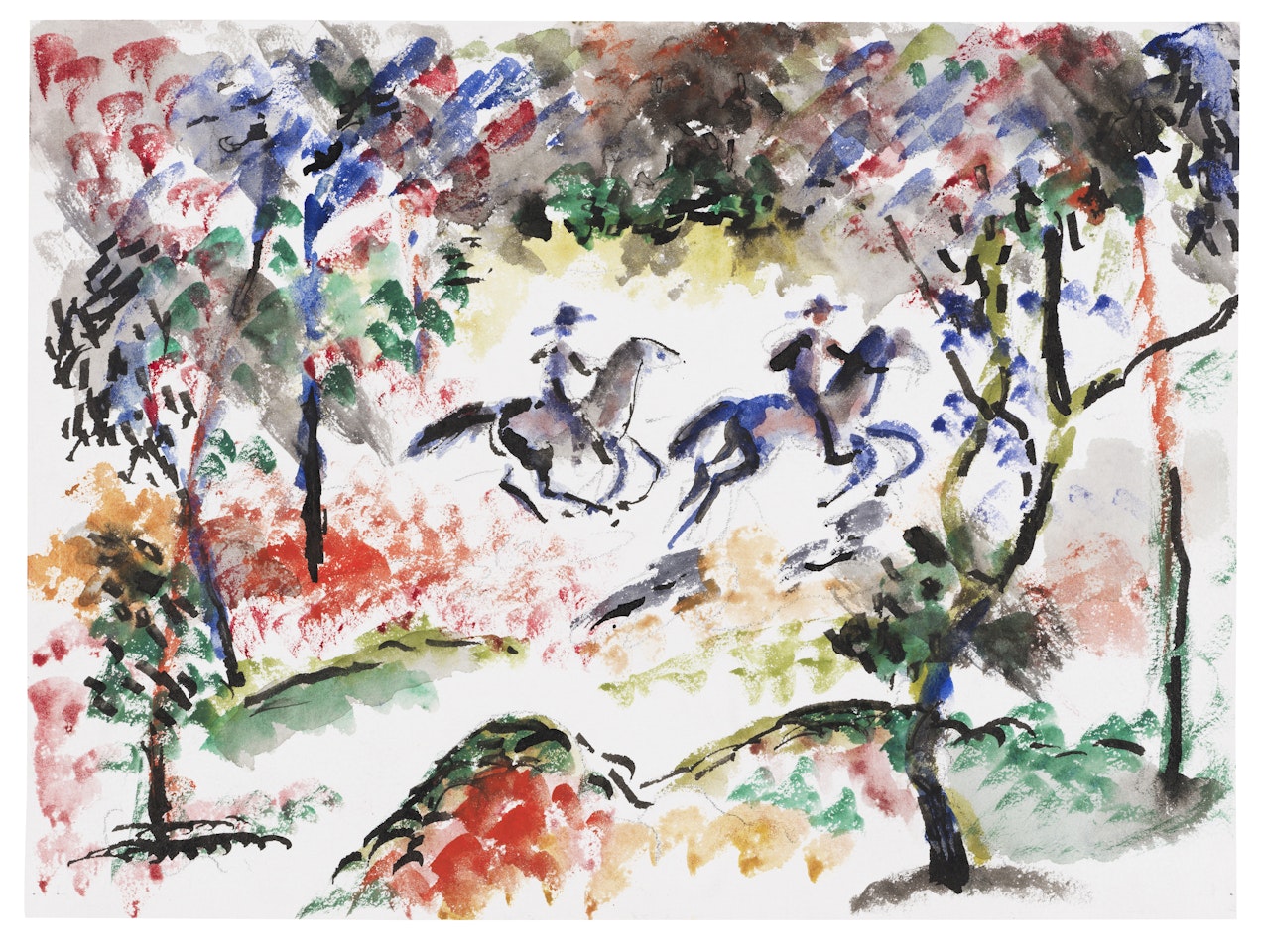 Reiter im Wald by August Macke