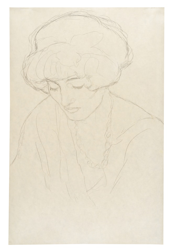Mit gesenktem Blick; Strobl 2689 by Gustav Klimt