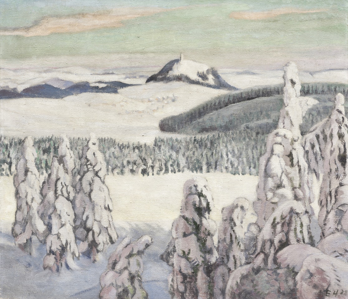 Erzgebirgslandschaft (im Winter) by Erich Heckel