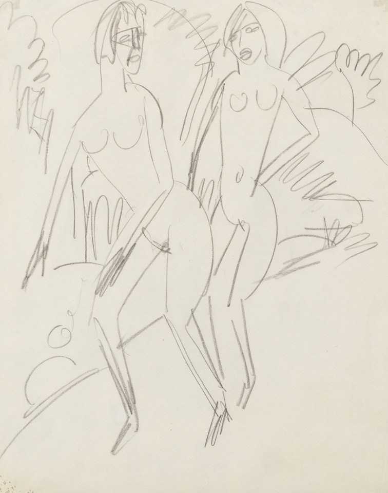 Zwei Badende an der Fehmarnküste by Ernst Ludwig Kirchner