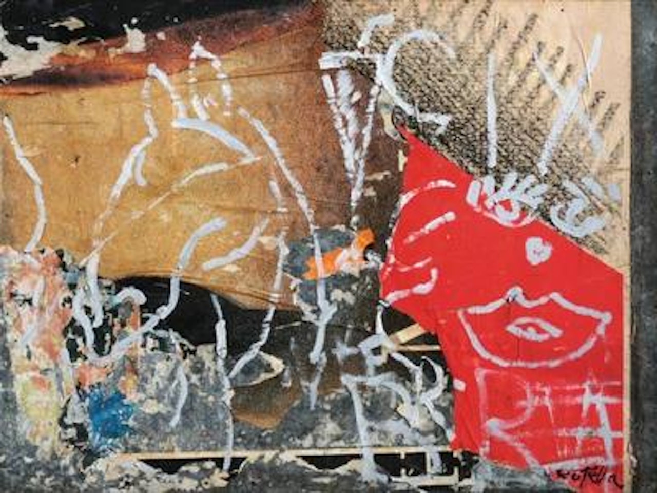 Il cavallo sul muro by Mimmo Rotella