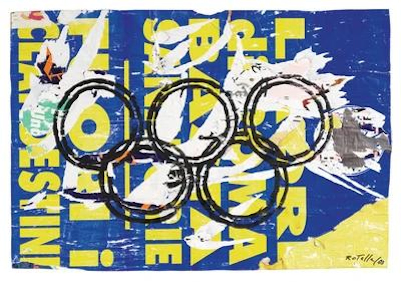 Olimpiadi a fondo blu by Mimmo Rotella