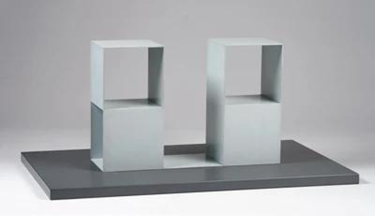 2/2 Two Two-part pieces using a cube with opposite sides removed by Sol LeWitt