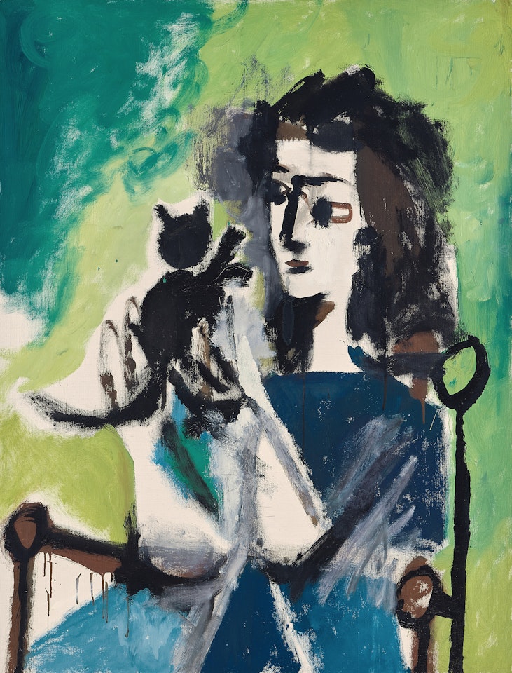 Femme au chat assise by Pablo Picasso